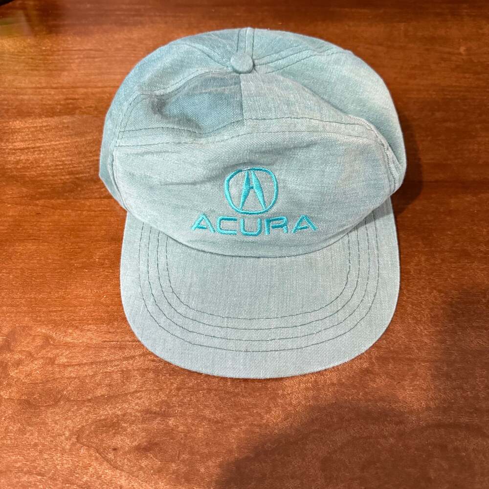 Vintage 80’s Acura Light Blue/Green Embroidered Logo 5 Panel Hat